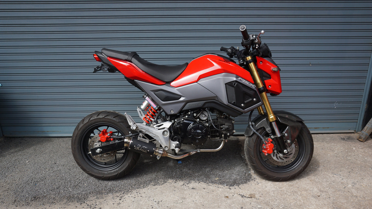 ZoOM Exhaust Honda GROM 125 MSX 125SF 2013-2020 Full System Straight Low Mount Black 2SLZ