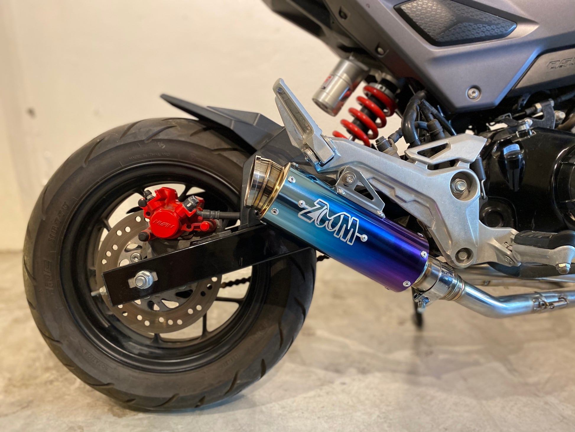 ZoOM Exhaust TITANIUM Blue Honda OG GROM MSX SF 125 LOOP Full System Low Mount 2013-2020 2SLZ