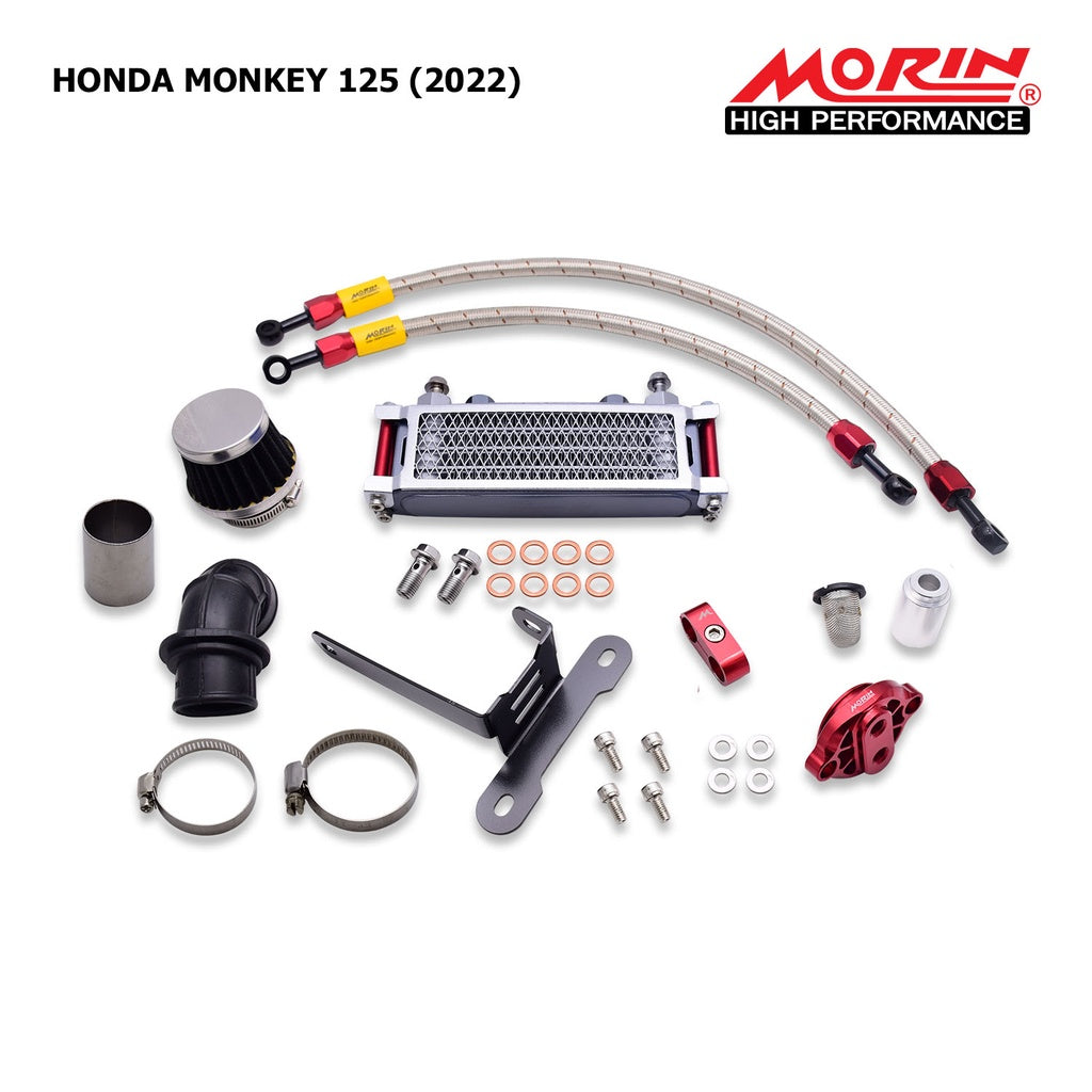 Custom Morin Racing Complete Oil Cooler Kit HONDA Monkey 125 2022-2025 GEN2 JB03