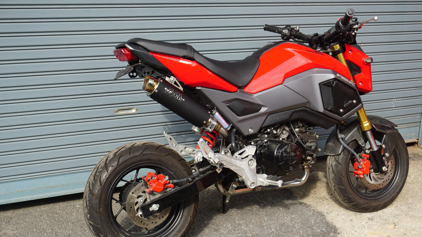ZoOM Exhaust Honda Grom 125 MSX 125 SF 2017-2020 Full System High Mount ALBK Black 2SLZ
